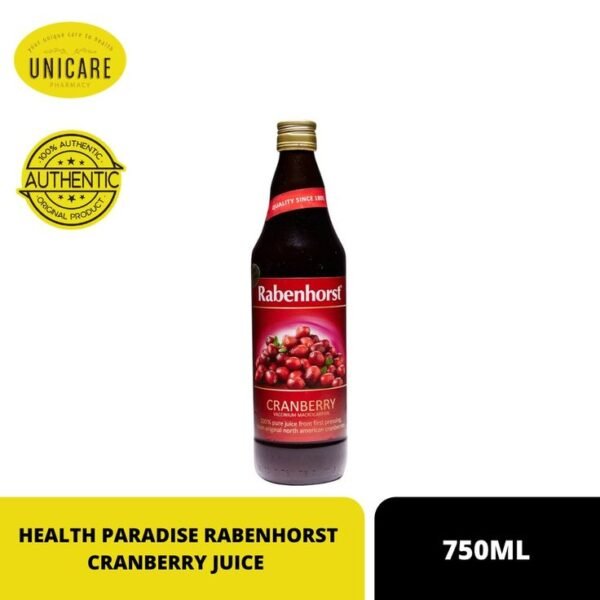Organic Rabenhorst 100% Pure Cranberry Juice – Natural, No Added Sugar – 750ml